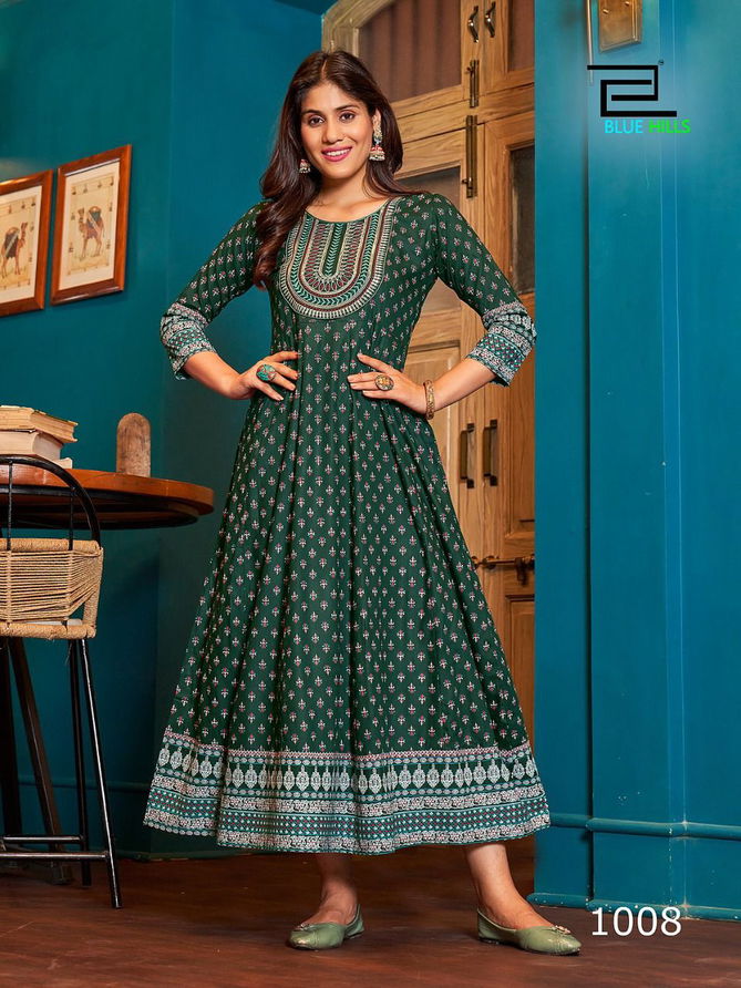 Blue Hills Cheese Festive Wear Wholesale Anarkali Kurti Catalog